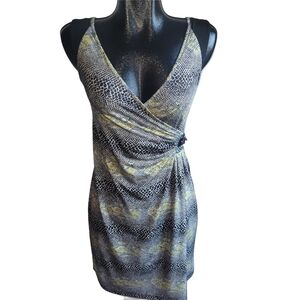 Nicole Benisti Snake Print Sleeveless Wrap Dress S